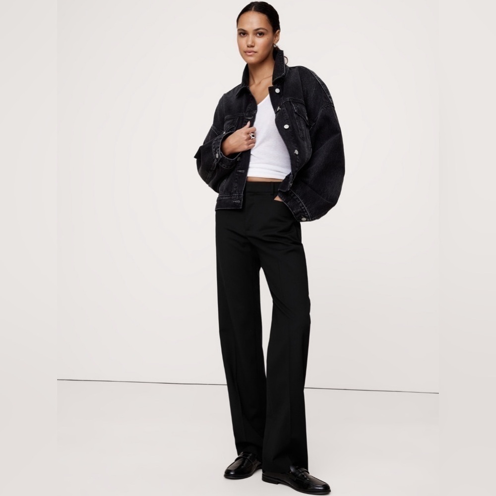 NWT! Banana Republic Black Siena Straight Wool Pant - Multiple Sizes